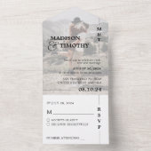 Invitation Tout En Un Élégant script photo Mariage de typographie simple (À l'intérieur)