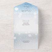 Invitation Tout En Un Élégant Script Snowflakes Mariage d'hiver (Dehors)