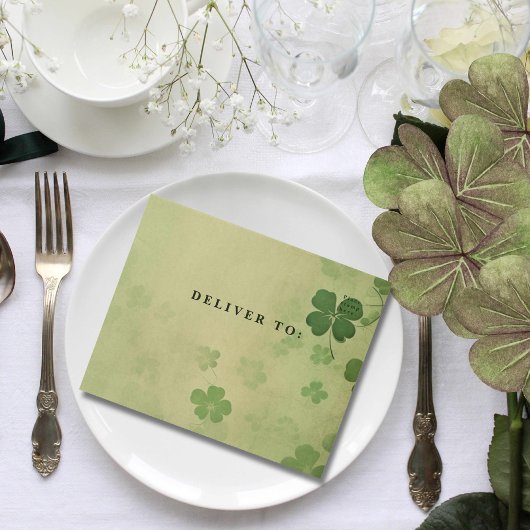 Invitation Tout En Un Elégant Shamrock Clover Irish Celtic Photo QR Code