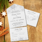Invitation Tout En Un Élégant Snowflakes Noël Mariage d'hiver