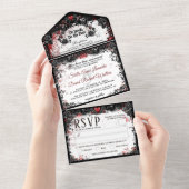Invitation Tout En Un Elégant Splter de sang Halloween Mariage RSVP MENU (Déchirure)