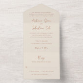 Invitation Tout En Un Elégant terroir Neutral Mariage moderne (À l'intérieur)