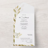 Invitation Tout En Un Elégant thé vert romantique aquarelle Art (À l'intérieur)