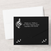 Invitation Tout En Un Elégant thème Mariage de musique (Verso)