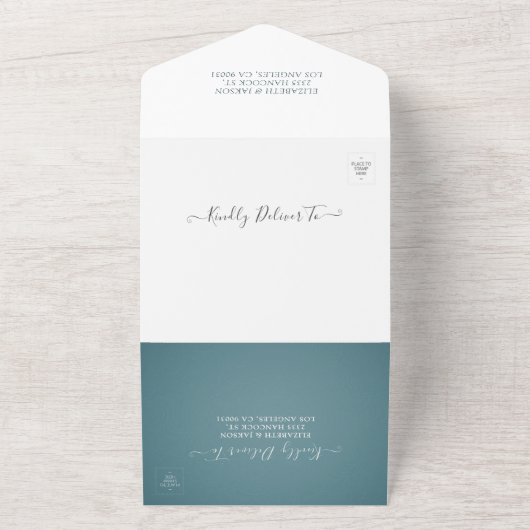 Invitation Tout En Un Élégant tournesol dentelle lumière mariage RSVP (Dehors)