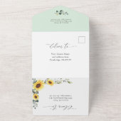 Invitation Tout En Un Elégant tournesol Eucalyptus Mariage de verdure (Dehors)