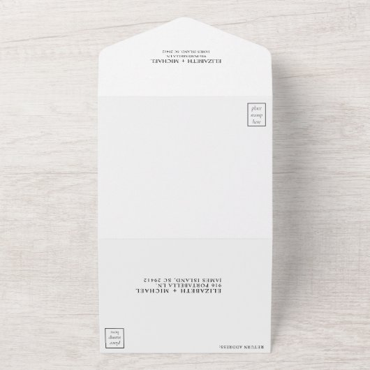 Invitation Tout En Un Elégant Vellum Overlay photo mariage RSVP (Dehors)