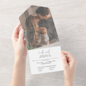 Invitation Tout En Un Elégant Vellum Overlay photo mariage RSVP (Déchirure)