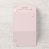 Invitation Tout En Un Elégant vert moderne Aquarelle Floral QR Code (Dehors)