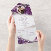 Invitation Tout En Un Élégant violet Amethyst Crystal Geode Mariage (Déchirure)