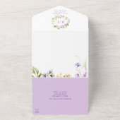 Invitation Tout En Un Élégant violet jaune Mariage photo (Dehors)