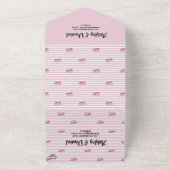 Invitation Tout En Un Elégant Whimsical Décoratif Rose Mariage moderne (Dehors)