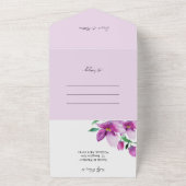 Invitation Tout En Un Elégante Aquarelle Fleurs D'Art En Violet (Dehors)