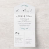 Invitation Tout En Un Elégante aquarelle mariage (À l'intérieur)