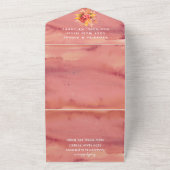 Invitation Tout En Un Elégante aquarelle Terracotta mariage floral RSVP (Dehors)