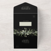 Invitation Tout En Un Elégante aquarelle verte sur Arrière - plan noir (Dehors)