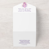 Invitation Tout En Un Elégante aquarelle violet Floral Lilac Mariage Tou (Dehors)