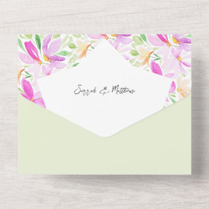 Invitation Tout En Un Elégante Bohème Chic Fleurs Artistiques