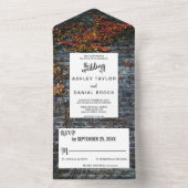 Invitation Tout En Un Elégante botanique rustique automne rose mariage (À l'intérieur)