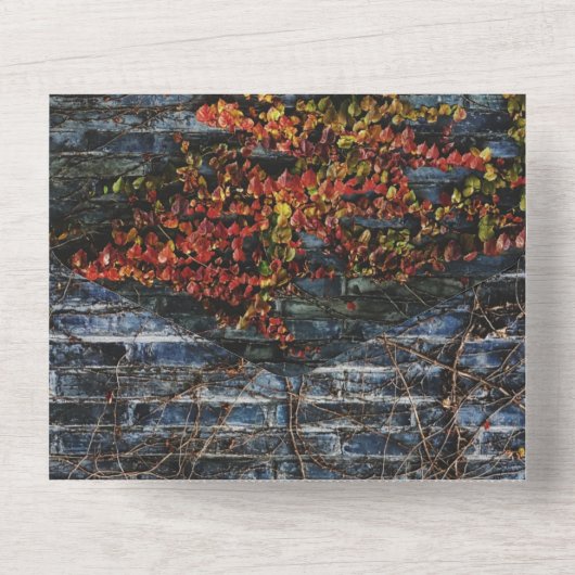 Invitation Tout En Un Elégante botanique rustique automne rose mariage (Verso)