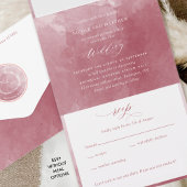 Invitation Tout En Un Elégante Bourgogne Aquarelle Monogram Mariage Tous