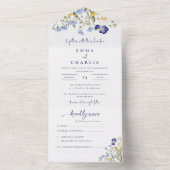 Invitation Tout En Un Élégante calligraphie Fleur sauvage Mariage rustiq (À l'intérieur)