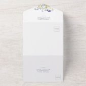 Invitation Tout En Un Élégante calligraphie Fleur sauvage Mariage rustiq (Dehors)