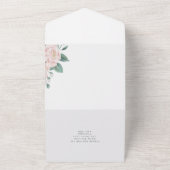 Invitation Tout En Un Élégante calligraphie Mariage rose et blanc (Dehors)