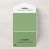 Invitation Tout En Un Élégante calligraphie minimale Vert Mariage modern (Dehors)