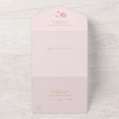 Invitation Tout En Un Élégante calligraphie or & mariage floral roux (Dehors)