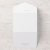 Invitation Tout En Un Élégante calligraphie or Mariage noir (Dehors)