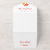 Invitation Tout En Un Elégante Chute Aquarelle Orange Feuille Mariage RS (Dehors)