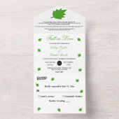 Invitation Tout En Un Élégante chute en amour Vert Feuille Mariage de au (À l'intérieur)
