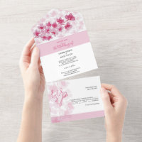 Elégante couleur d'aquarelle rose cerise fleurs