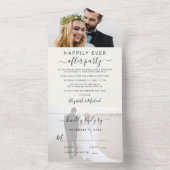 Invitation Tout En Un Elégante crème de réception de mariage de 2 photos (À l'intérieur)