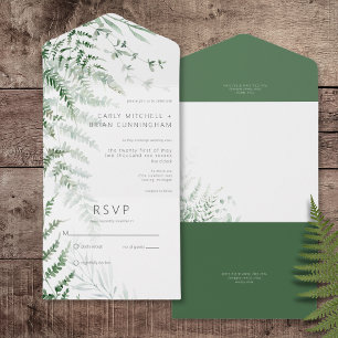 Invitation Tout En Un Élégante Ferme De Verdure Délicieuse Pas De Dîner