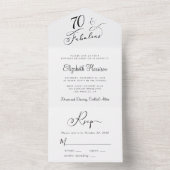 Invitation Tout En Un Élégante fête du 70e anniversaire (À l'intérieur)