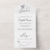 Invitation Tout En Un Elégante fête du 80e anniversaire (À l'intérieur)