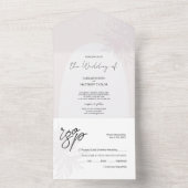 Invitation Tout En Un Élégante Fleurs de dentelle blanche romantique (À l'intérieur)