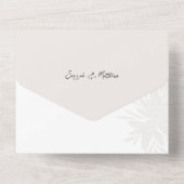 Invitation Tout En Un Élégante Fleurs de dentelle rose romantique (Verso)