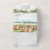 Invitation Tout En Un Élégante forêt boisée | Mariage illustré (Dehors)