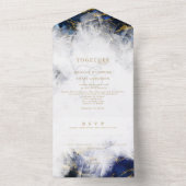 Invitation Tout En Un Elégante Géode cristal Lapis Lazuli (À l'intérieur)