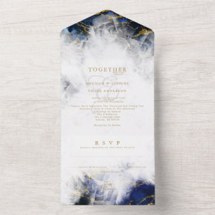 Invitation Tout En Un Elégante Géode cristal Lapis Lazuli