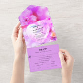 Invitation Tout En Un Élégante Lumière Romantique Fleurie Violette Maria (Déchirure)