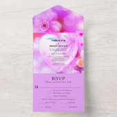 Invitation Tout En Un Élégante Lumière Romantique Fleurie Violette Maria (À l'intérieur)