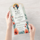 Invitation Tout En Un Élégante Mariée Romantique Et Mariage Floral (Déchirure)