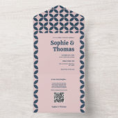 Invitation Tout En Un Elégante Marine & Blush Pink (À l'intérieur)