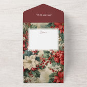 Invitation Tout En Un Élégante photo florale de vacances (Dehors)