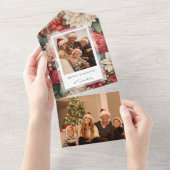 Invitation Tout En Un Élégante photo florale de vacances (Déchirure)