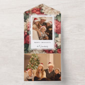 Invitation Tout En Un Élégante photo florale de vacances (À l'intérieur)